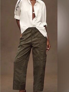 Women’s Pilcro from Anthropologie Olive Barrel Leg Pants
